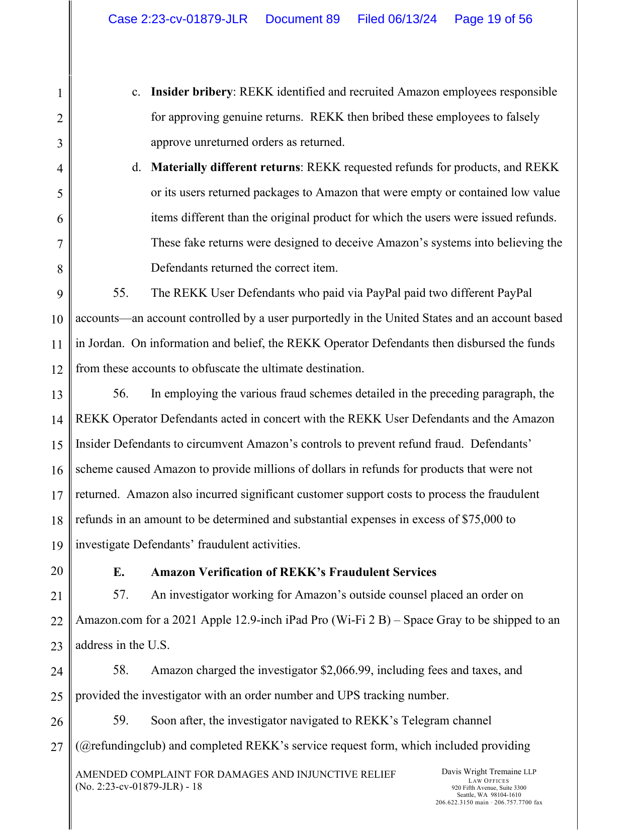 Page 19 of the amended complaint