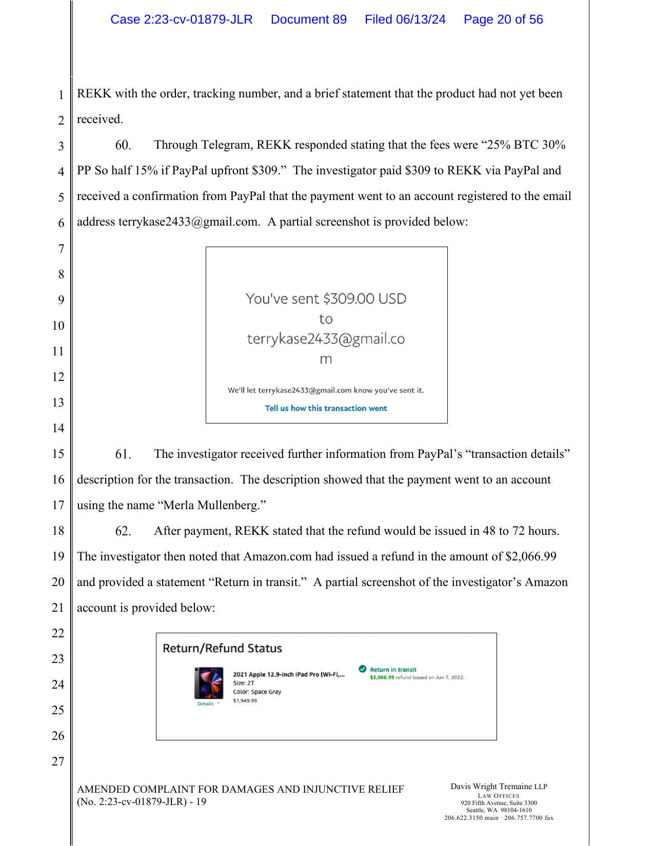 Page 20 of Amazon’s amended complaint